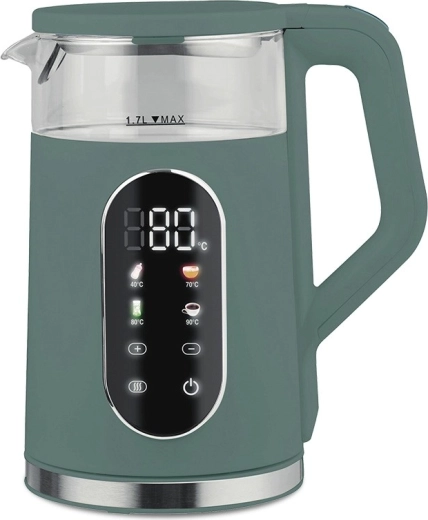 Hőmérséklet-szabályozós vízforraló 1,7 l 2200 W zöld
