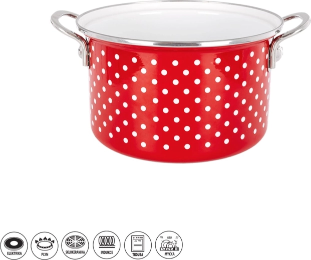 TEČKA Lem zománcozott fazék, 3 l
