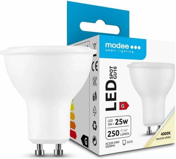Modee LED spot izzó GU10 3 W neutrál fehér
