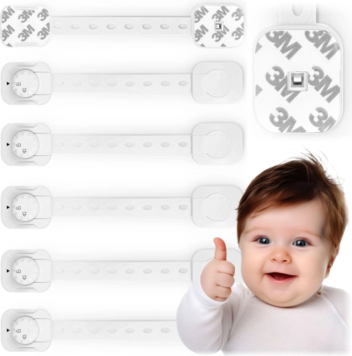 RICOKIDS gyerekbiztonsági szekrényzárak, 6 db, fehér
