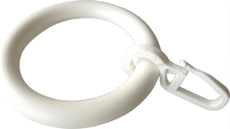 Függönykarikák akasztóval, fehér (10 db)