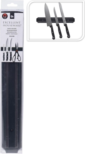 Mágneses késtartó sín 33 cm – fekete