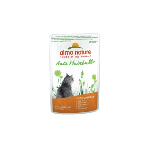 Almo Nature Anti-Hairball tasak macskáknak csirkés 70 g
