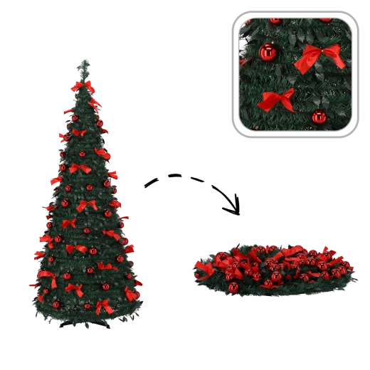Összecsukható műfenyő Nina 150 cm 100 LED világítással - 1 db