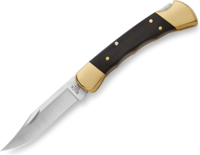 Buck 110 Folding Hunter Finger Grooved zárható vadászkés tokkal