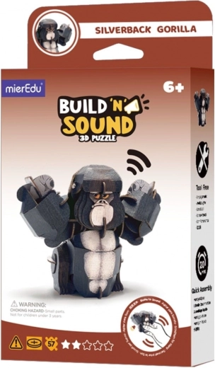 3D puzzle MierEdu Építs és hallgasd – gorilla