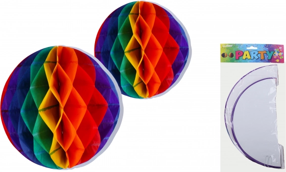 Színes papír gömbök felakasztásra 30 és 25 cm