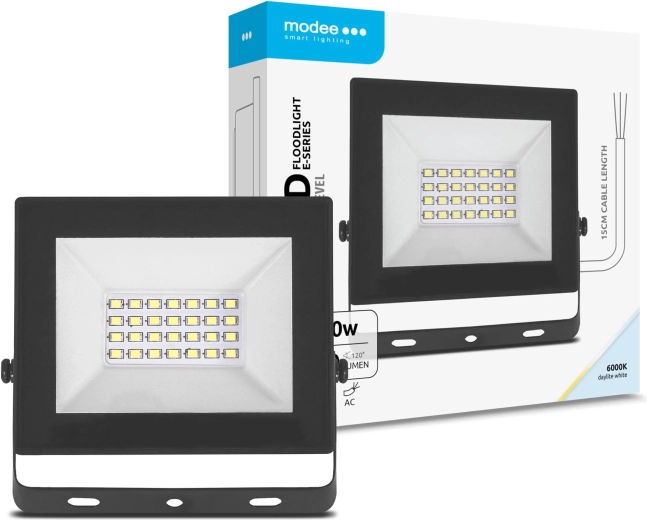 Modee LED reflektor E‑series Slim 20 W, 1600 lm, 120°, 6000 K, IP65