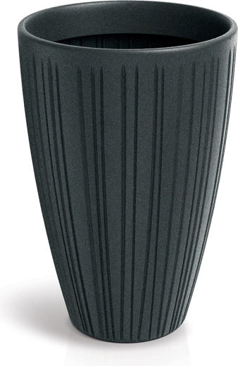 Magas, bordázott Fero Round High virágcserép, 48 cm, ólomszürke