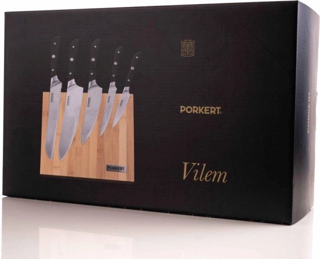 Vilem konyhakés készlet 5 db mágneses bambusz blokkal