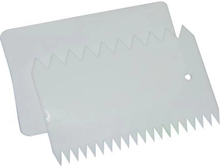 Műanyag spatula és díszítő készlet, 10,7 × 7 cm, fehér, 2 db