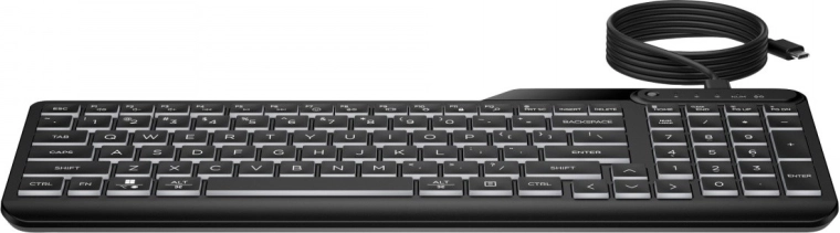 HP 400 háttérvilágítású vezetékes billentyűzet fekete