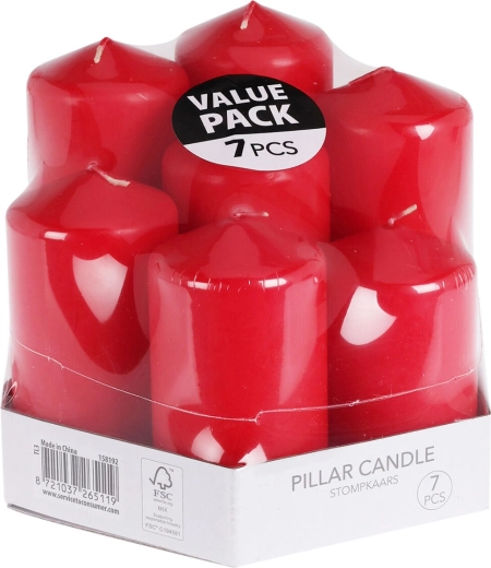 Piros gyertyaszett – 7 darabos dekoratív kollekció