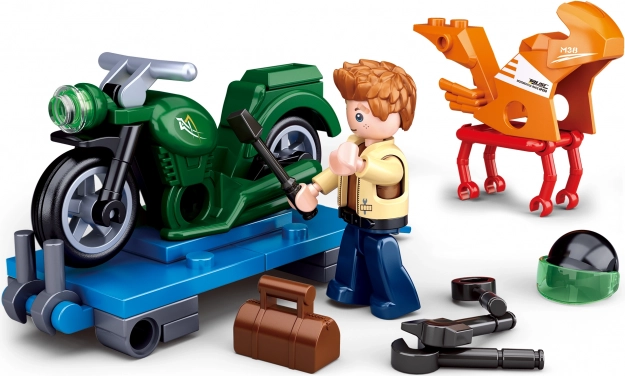 Sluban Town Motorjavító Építőkészlet