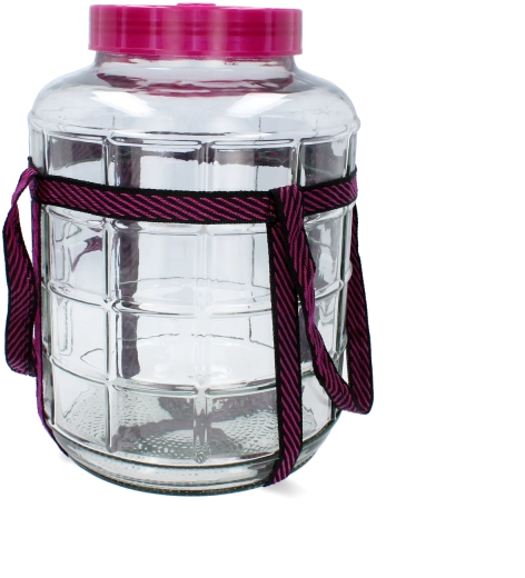 Multifunkcionális üvegballon 15 l széles nyakkal és hordpánttal