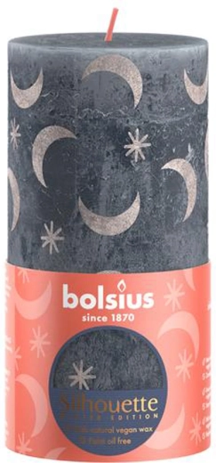 Rusztikus gyertya 130 × 68 mm palakék