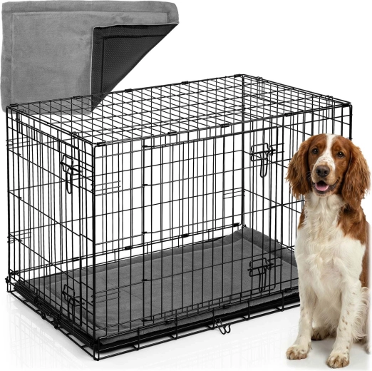 Fém szállítóketrec kutyának matraccal 91 × 57 × 62 cm, M méret