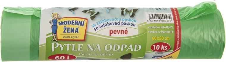 Húzózáras szemeteszsák 60 l, 10 db, vegyes
