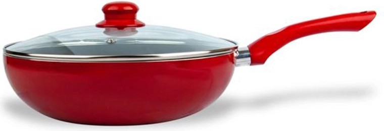 Kitchisimo Rosso 28 cm wok fedővel, tapadásmentes felülettel