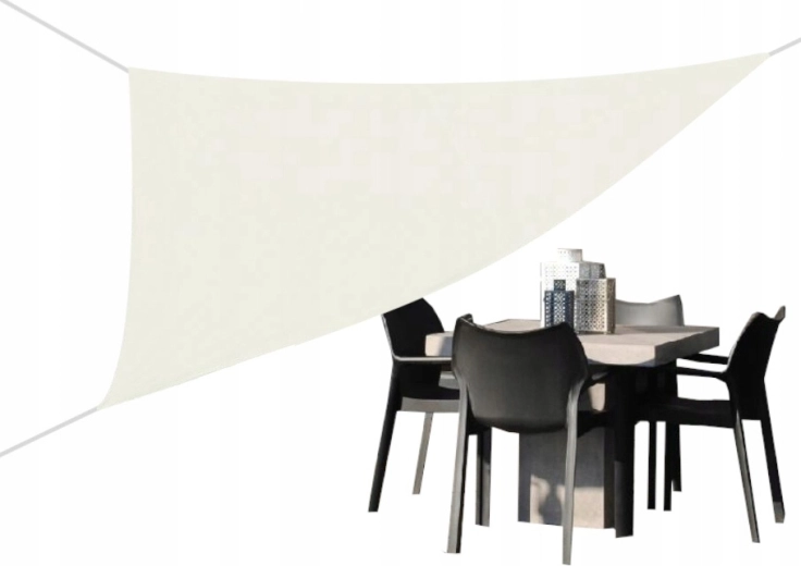 Háromszög alakú napvitorla, bézs, 3 × 3 × 3 m