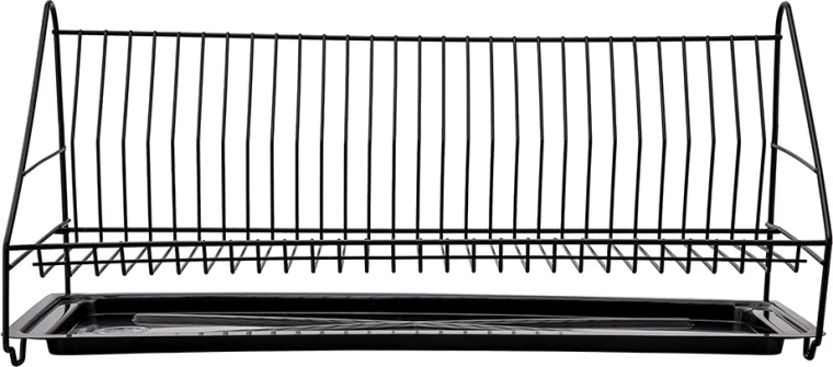 Edényszárító 60 cm-es csepegtetőtálcával, fekete