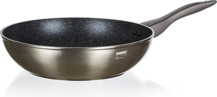28 cm-es METALLIC PLATINUM wok serpenyő tapadásmentes felülettel