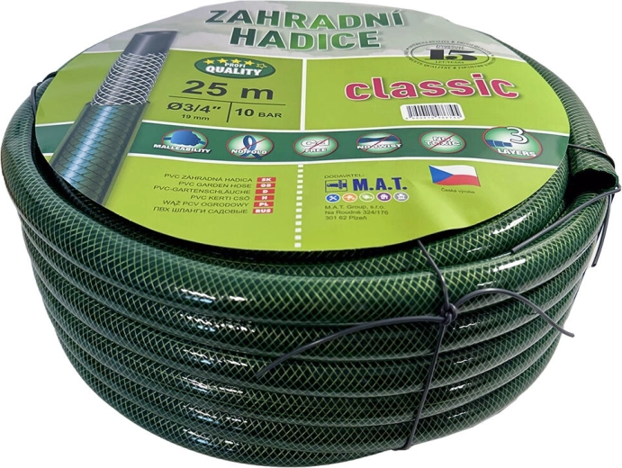 Kerti locsolótömlő 1/2" 25 m, átlátszatlan zöld