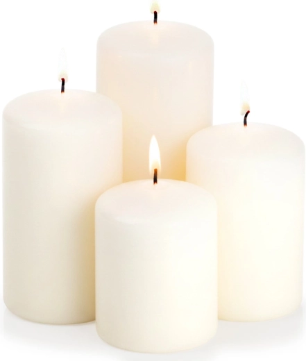 Illatmentes fehér henger gyertyák szettje, 4 db