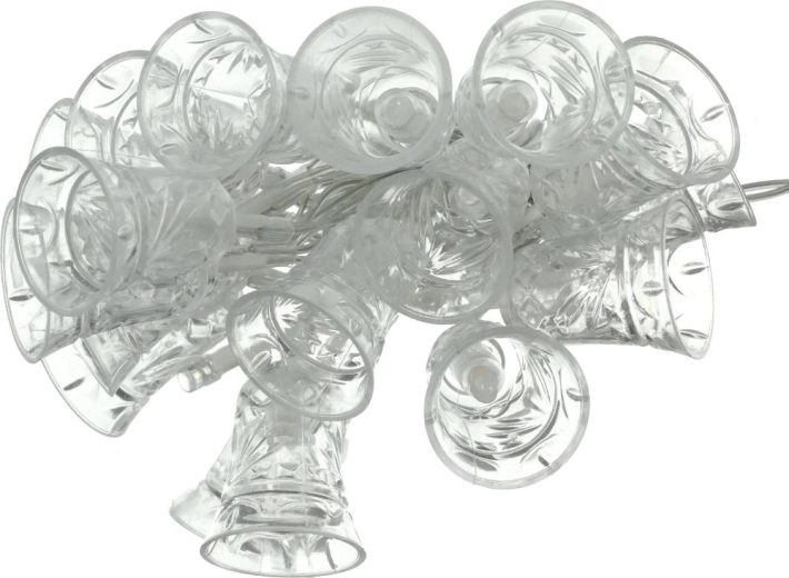 Fényfüzér csengőkkel, 20 LED, meleg fehér