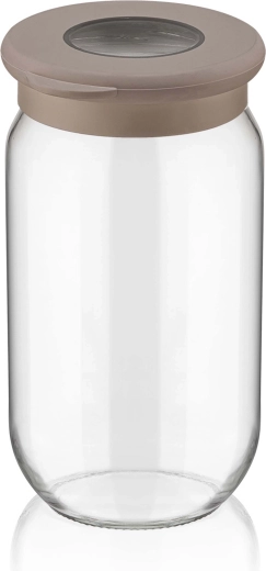 Üveg tárolóedény műanyag fedéllel 1 l