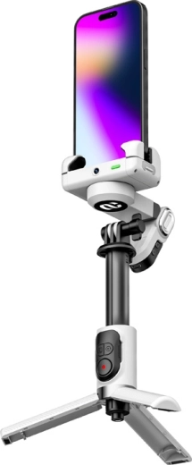 AOCHUAN Smart M1 Pro telefonstabilizátor RGB fénnyel, fehér