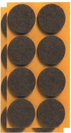 Öntapadós filc bútoralátétek, 28 mm, barna (12 db)