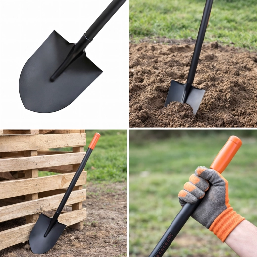 Fém kerti ásó fém nyéllel 150 cm