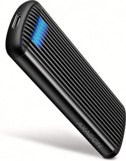 AXAGON EEM2-SC alumínium, csavarmentes M.2 NVMe SSD ház USB‑C 3.2 Gen 2 10 Gb/s, szürke