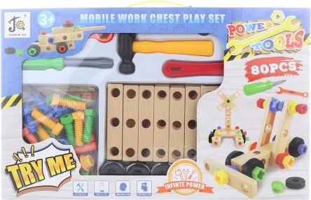 Csavarozós építőkészlet gyerekeknek – 80 darab