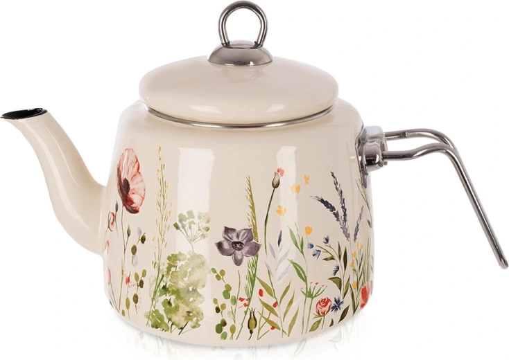 Zománcozott krémszínű Maki teáskanna, 1,6 l