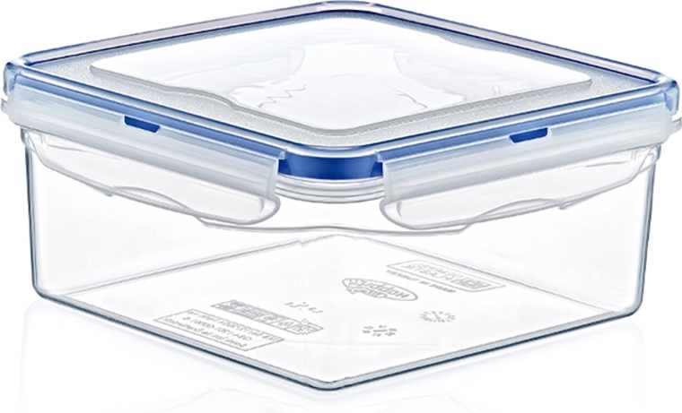 Négyzet alakú tárolódoboz 1,3 l hermetikus zárással