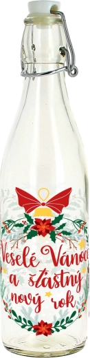 Üvegpalack pattintós zárral 540 ml Vidám karácsony