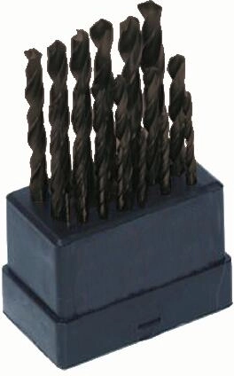 HSS fémfúrókészlet 1,0–10,0 mm TiN bevonattal, 19 darab