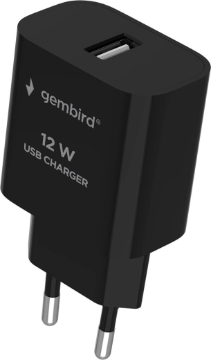 Univerzális USB töltő 12 W (2,4 A), fekete