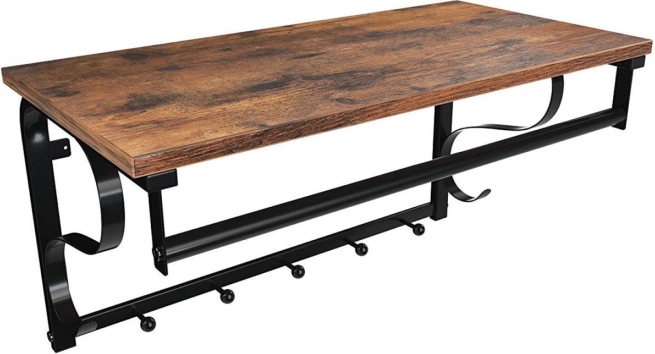 Fali loft polc akasztókkal és rúddal