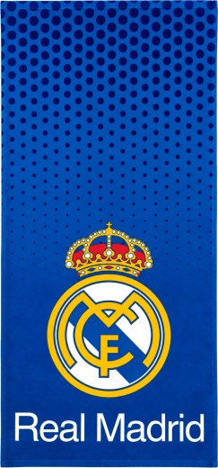 Real Madrid pamut fürdőlepedő, kék, 75 × 150 cm