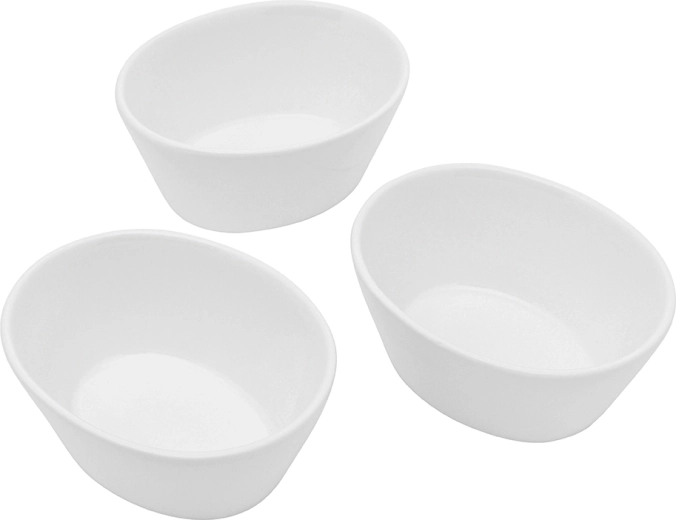 Regular szett: 3 db porcelán mártogatós tálka, 10 cm