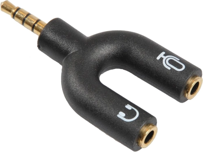 Sencor 3,5 mm-es 4 pólusú jack átalakító 2× 3 pólusú jack csatlakozóra