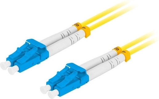 Egymódusú optikai patchcord LC/UPC–LC/UPC duplex 1 m, 3,0 mm, sárga