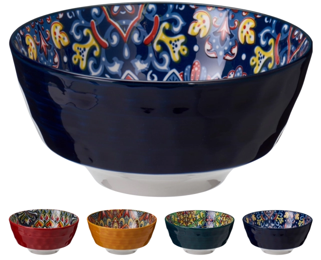 Porcelántál 780 ml dekoratív mintákkal
