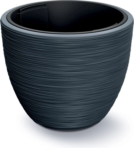 Betétes virágcserép 39 cm, antracit
