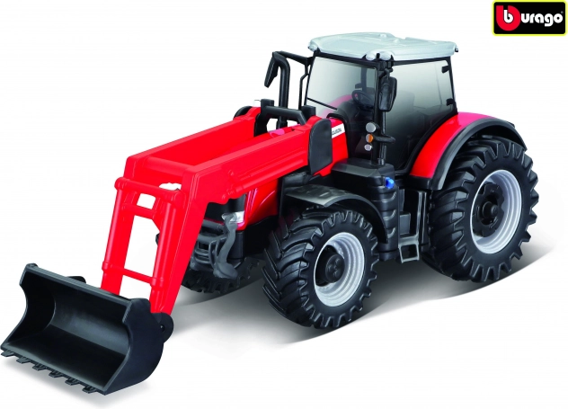 Bburago Farmland traktor Massey Ferguson 8740S elülső rakodóval 10 cm