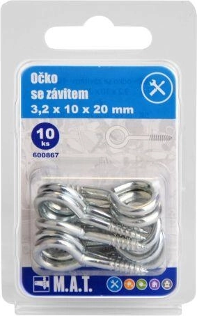 Menetes zárt szem 20 × 10 × 3,2 mm, horganyzott (10 db)