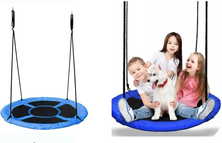 Összecsukható fészekhinta kék-fekete 102 cm